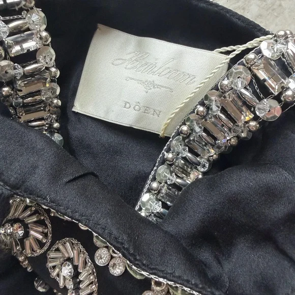 NWT Doen Heirloom Black and Silver Floral Lais Mini Bag - Picture 7 of 7